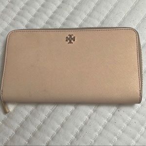Pink Tory Burch Zip-Around Wallet
